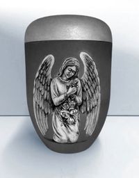 Urne mit Engel, K&uuml;nstler Urne, handbemalte Bio Urne, Urne f&uuml;r Asche, Beerdigung Urne, Urne f&uuml;r Menschliche Asche, einzigartig Urne